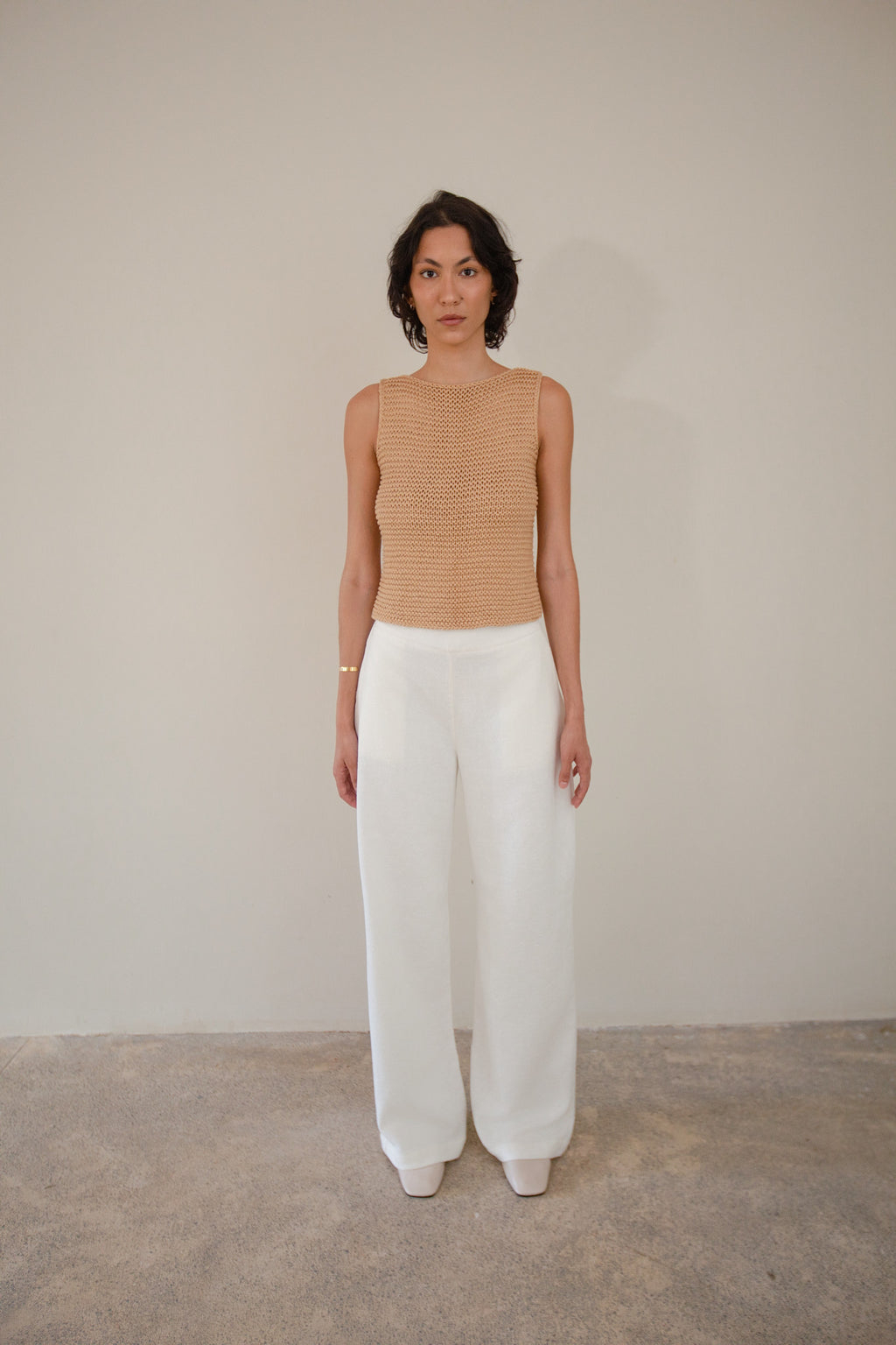 blusa tricô areia