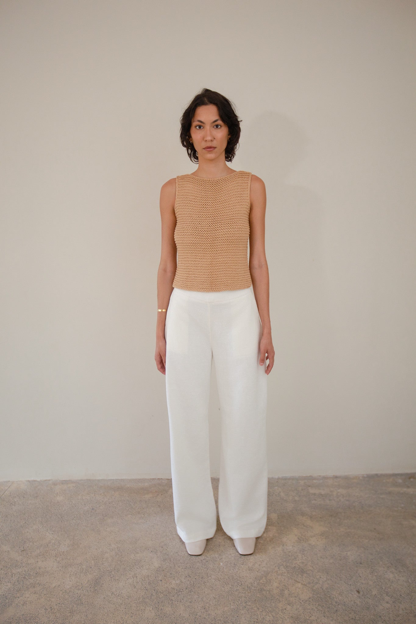 blusa tricô areia