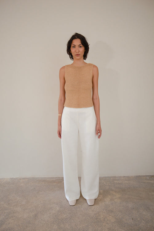 blusa tricô areia