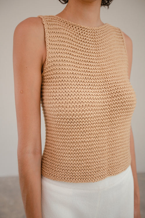 blusa tricô areia