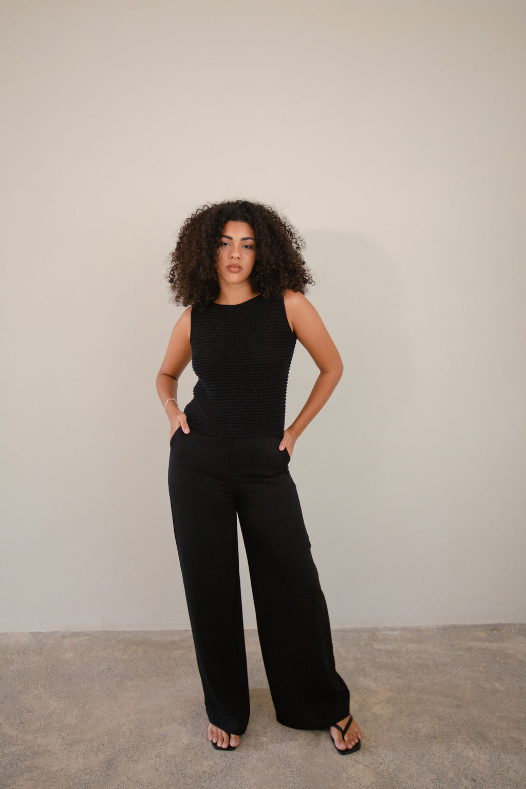 blusa tricô preto