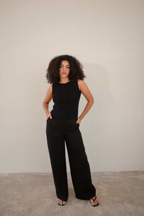 blusa tricô preto